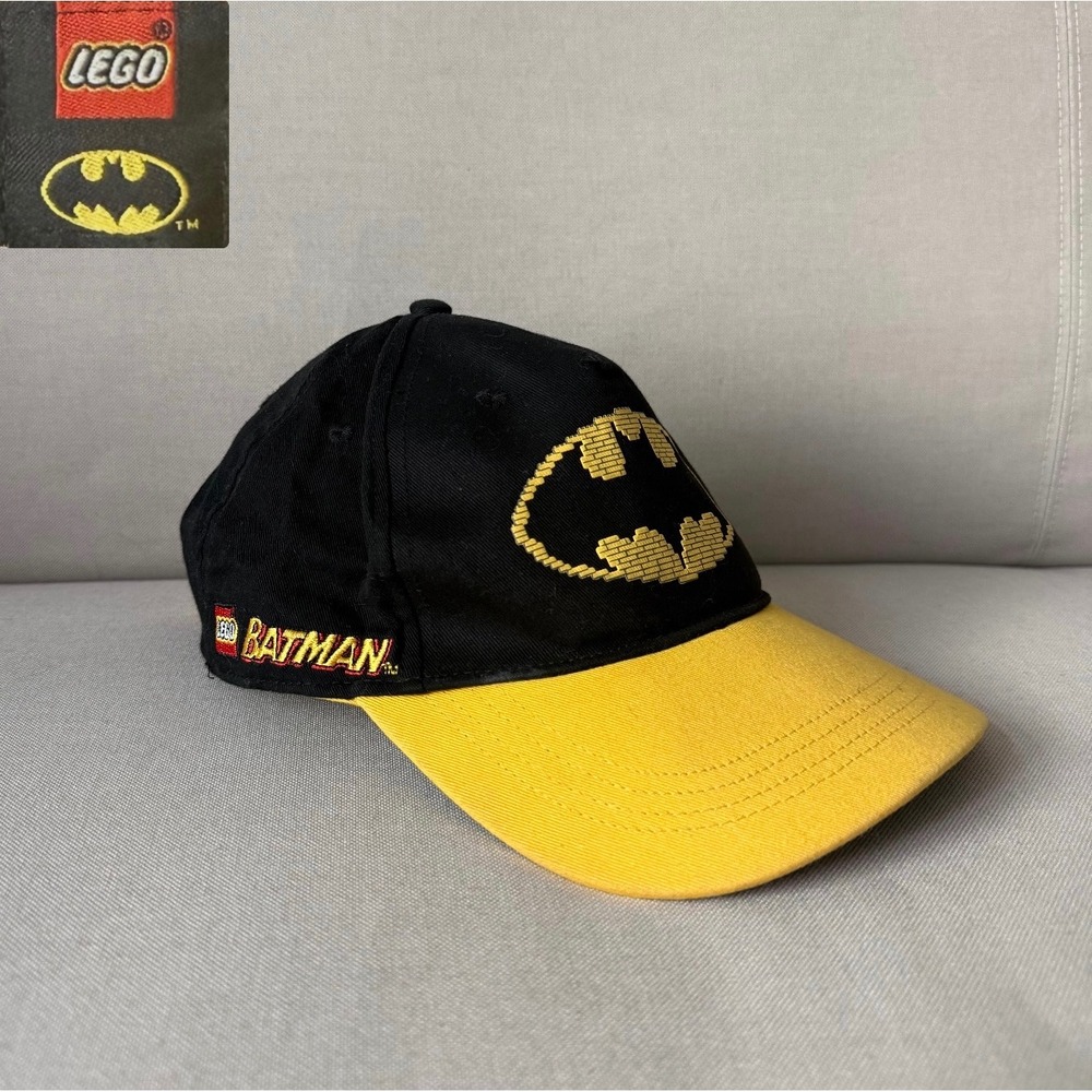 LEGO Batman Baseball Cap Black Yellow Brick Logo DC Comics 2013 Kids Hat Cotton